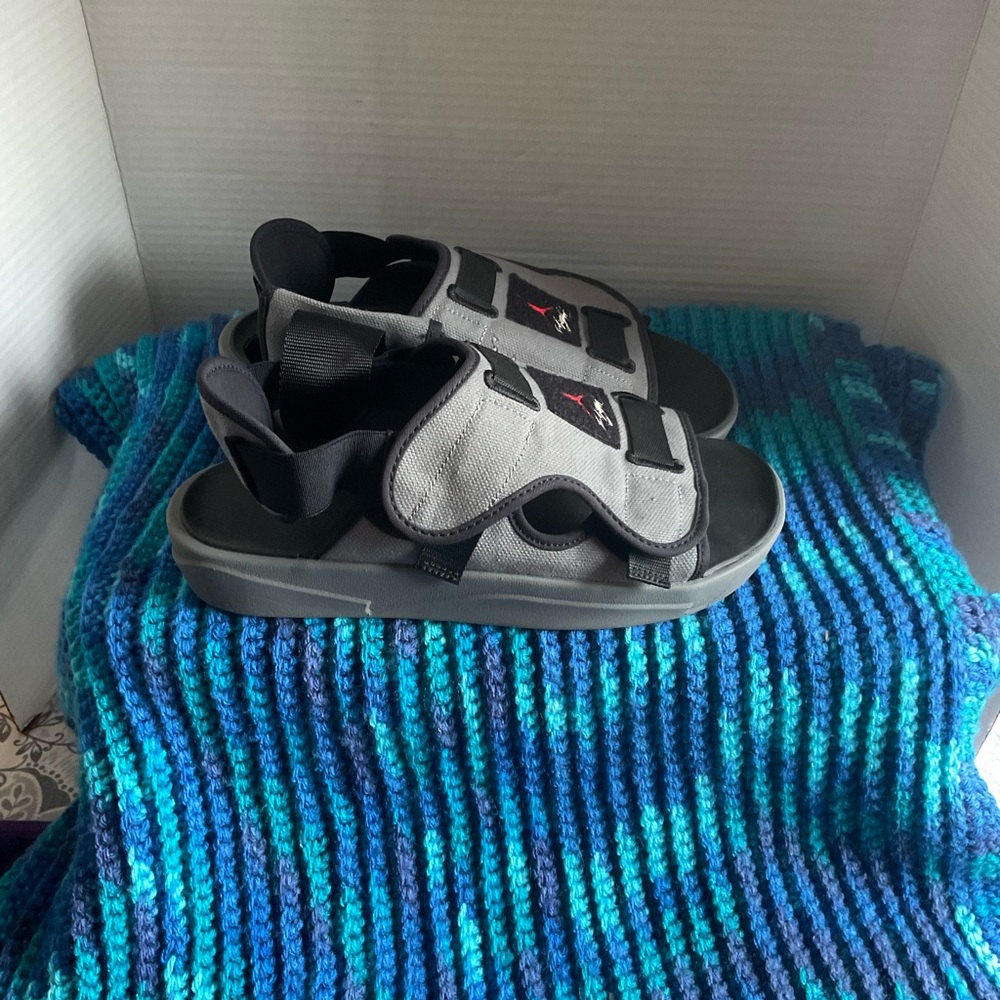 Jordan Slide Sandals - Gray And Black View 2